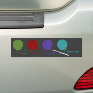 I Kärlek till Crochet Bumper Sticker Bildekal