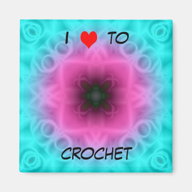I Kärlek till Crochet Magnet (Framsidan)