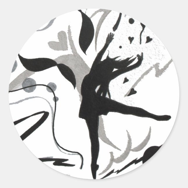 I Kärlek till Dance Runt Klistermärke (Framsida)