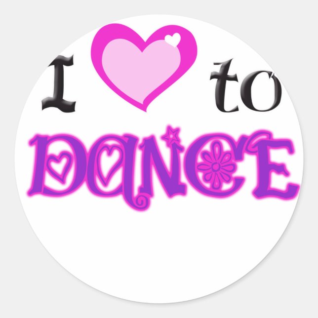 I Kärlek till Dance Runt Klistermärke (Framsida)