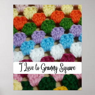 I Kärlek till Granny Square Crochet Wall Art Poster
