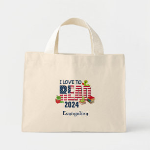 I KÄRLEK TILL LÄS Amerika Flagga 2024 Kids Mini Tygkasse