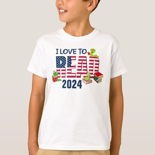 I KÄRLEK TILL LÄS Amerika Flagga 2024 T Shirt (Framsida)