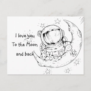 I kärlek till Måne / astronaut / Kärlek Vykort