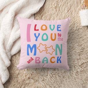 I kärlek till Måne & Back-You Har denna-rosa Kudde