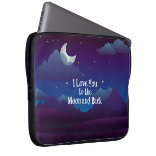 I Kärlek till Måne och bak, blå indigo Laptop Sleeve