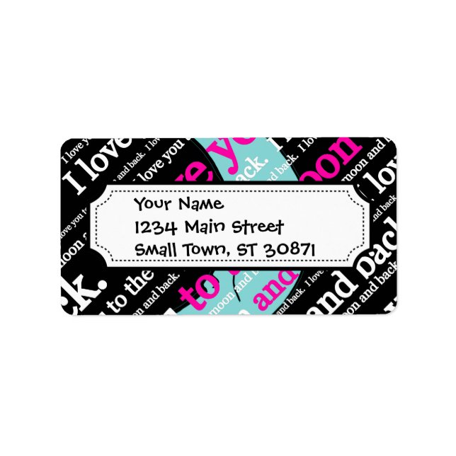 I Kärlek till Måne och bak-presenter Adressetikett (Framsidan)