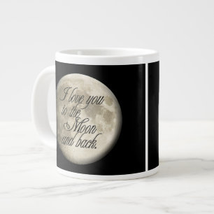 I Kärlek till Måne och Baksida Realistisk Lunar Jumbo Mugg