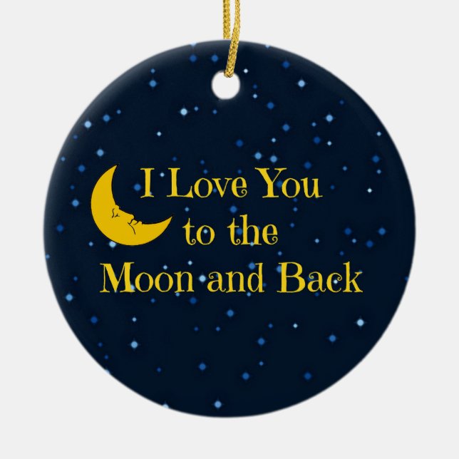 I Kärlek till Måne och Tillbaka, Man i Måne Julgransprydnad Keramik (Framsidan)