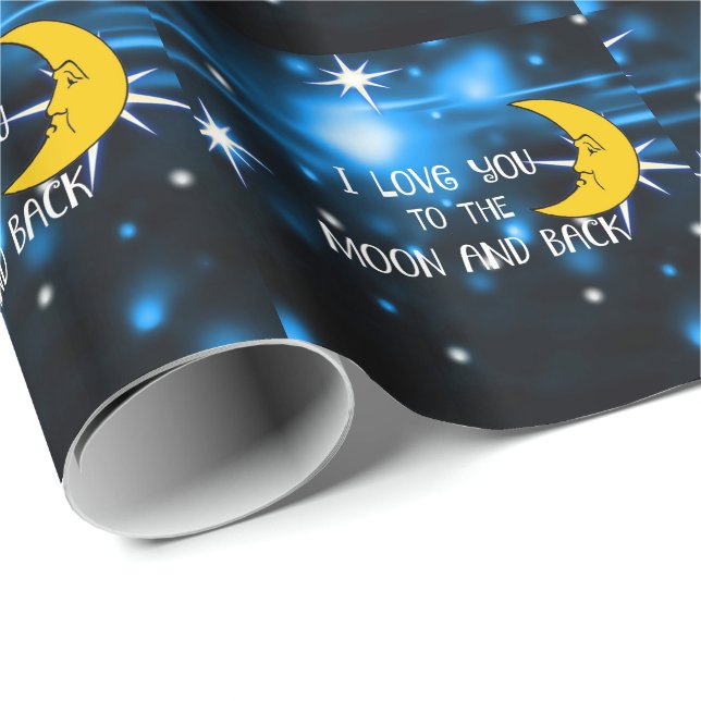 I Kärlek till Måne och Tillbaka - Starry Himlar Presentpapper (Rullad Hörn)