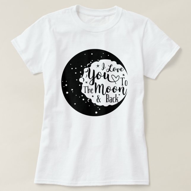 I kärlek till måne och tillbaka t shirt (Design framsida)