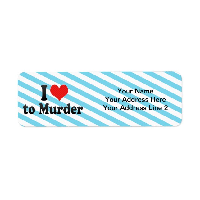 I Kärlek till Murder Returadress Etikett (Framsidan)