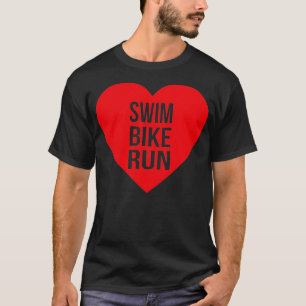 I Kärlek till Simma Bike Springa Sport Triathletle T Shirt