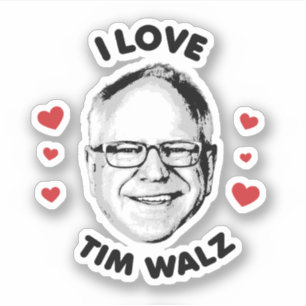 I Kärlek Tim Walz Klistermärken