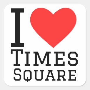 I kärlek Times Square Fyrkantigt Klistermärke