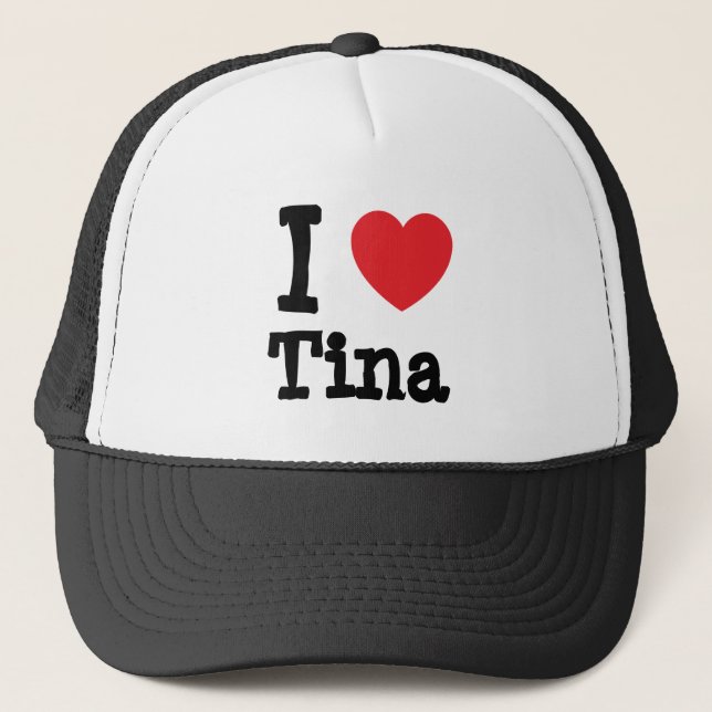 I kärlek Tina hjärta T-Shirt Keps (Framsida)