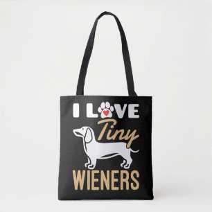 I Kärlek Tiny Wieners Funny Dachshund Hund Tygkasse