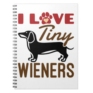 I Kärlek Tiny Wieners Miniature Dachshund Doxie Anteckningsbok