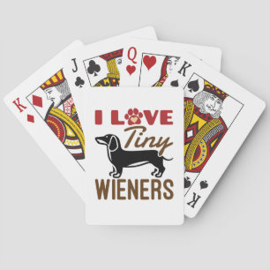 I Kärlek Tiny Wieners Miniature Dachshund Doxie Casinokort