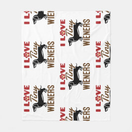 I Kärlek Tiny Wieners Miniature Dachshund Doxie Fleecefilt