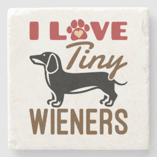 I Kärlek Tiny Wieners Miniature Dachshund Doxie Stenunderlägg