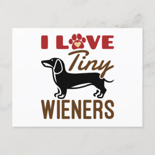 I Kärlek Tiny Wieners Miniature Dachshund Doxie Vykort