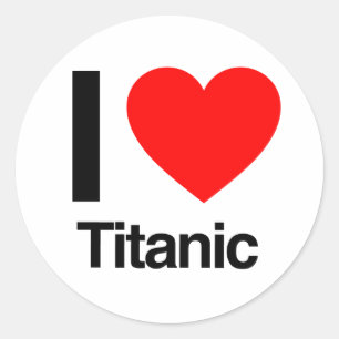 i kärlek titanic runt klistermärke