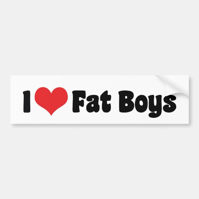 I Kärlek Tjock Boys Bumper Sticker Bildekal (Framsidan)