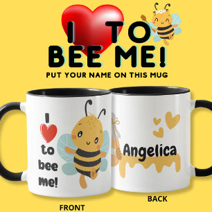 "I kärlek to Bee me" Bumblebee med eget namn Mugg