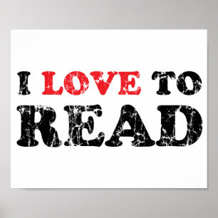I Kärlek to Read Distress Poster