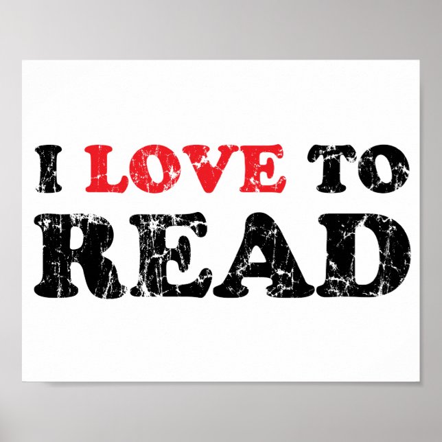 I Kärlek to Read Distress Poster (Framsidan)