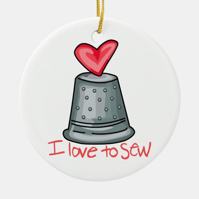 I Kärlek to Sew Julgransprydnad Keramik (Framsidan)