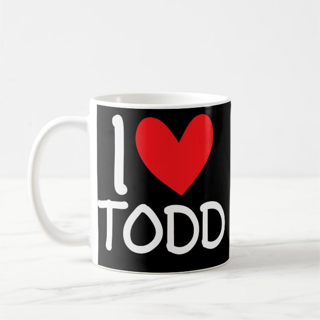 I Kärlek Todd Namn Personlig Manar Guy BFF Friend Kaffemugg (Vänster)
