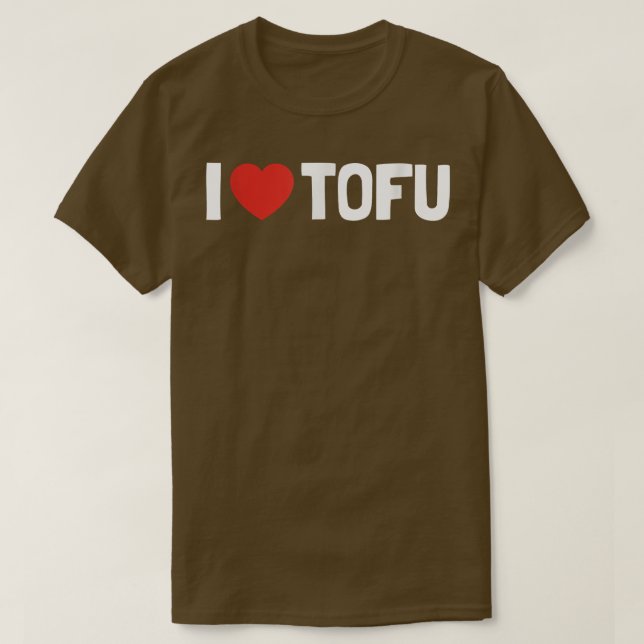 I Kärlek Tofu Funny Heart Vegan Vegetarian Valenti T Shirt (Design framsida)