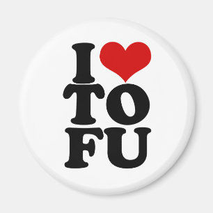 I Kärlek Tofu Funny Vegan humor Magnet