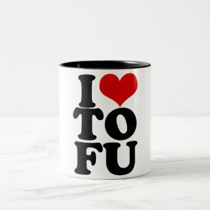 I Kärlek Tofu Funny Vegan humor Två-Tonad Mugg