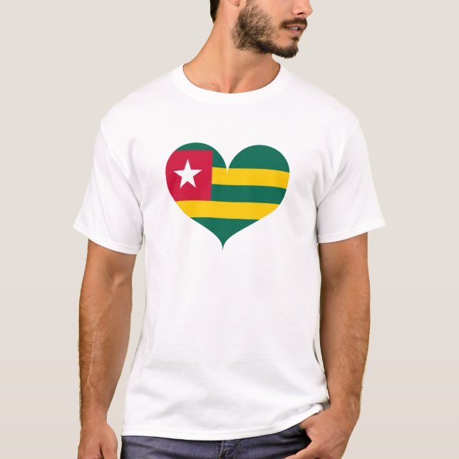 I Kärlek Togo Flagga T Shirt (Framsida)