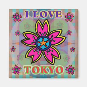 "I KÄRLEK TOKYO" Flowers Magnet