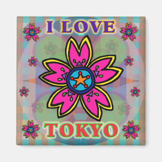 "I KÄRLEK TOKYO" Flowers Magnet