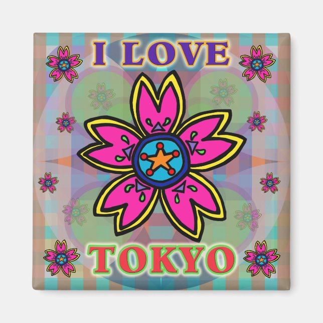 "I KÄRLEK TOKYO" Flowers Magnet (Framsidan)