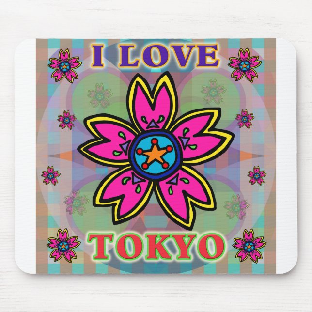 "I KÄRLEK TOKYO" Flowers Mousepad Musmatta (Framsidan)