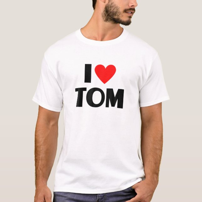 I Kärlek Tom - jag Hjärtar Tom T Shirt (Framsida)