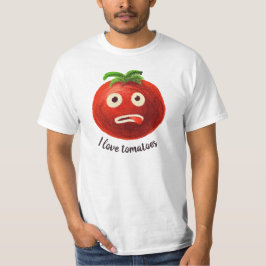 I Kärlek Tomates Kawaii Funny Vegetable T Shirt