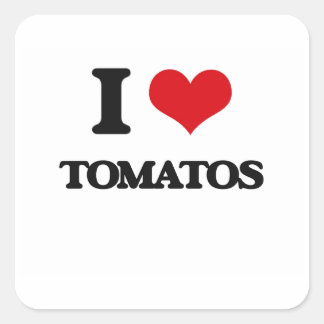 I Kärlek Tomatos Fyrkantigt Klistermärke