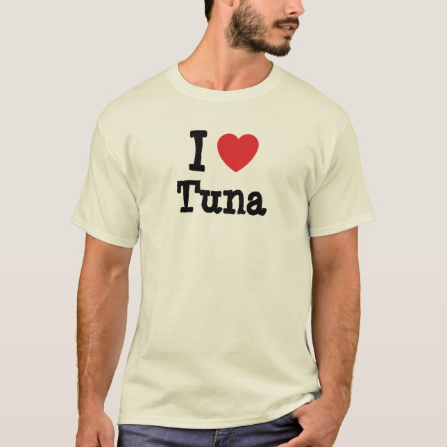 I kärlek Tonfiskhjärta T-Shirt (Framsida)