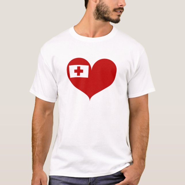 I Kärlek Tonga Flagga T Shirt (Framsida)
