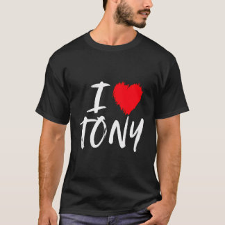 I Kärlek Tony Make Pappa Son Boykompis Grandson Re T Shirt