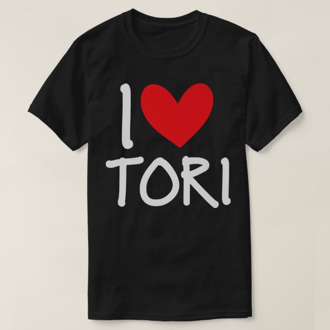 I Kärlek Tori Namn Personlig Girl Woman BFF Frien T Shirt (Design framsida)