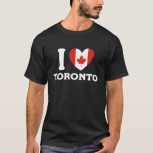 I Kärlek Toronto Canada Heart Flagga T Shirt
