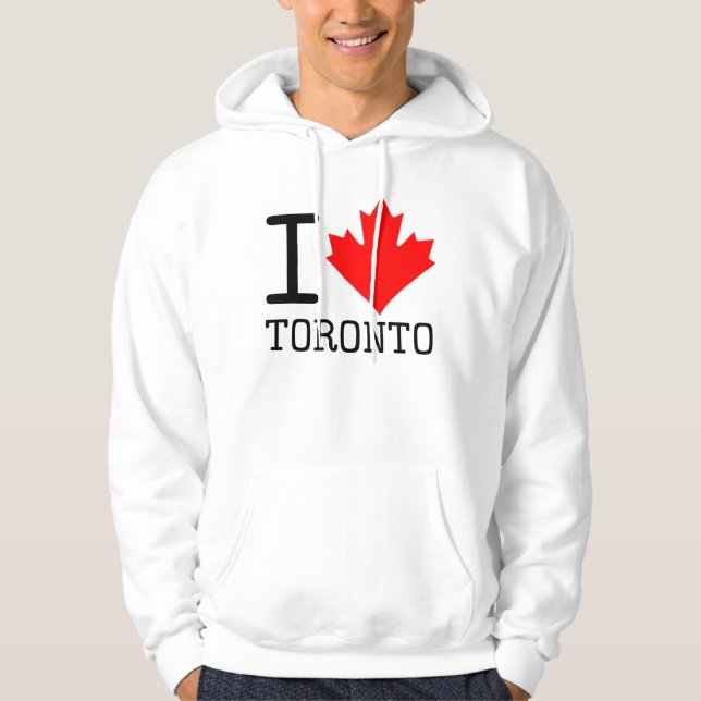 I Kärlek Toronto Ontario Kanada Maple Löv Hoodie (Framsida)
